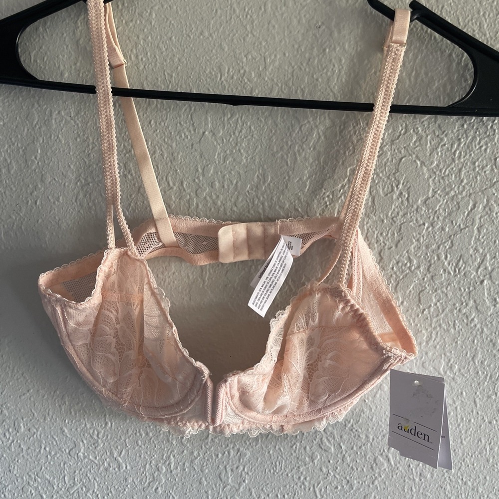 New Auden Women's Pink Underwire Sheer Sexy Bra Adjustable Straps Size 34A